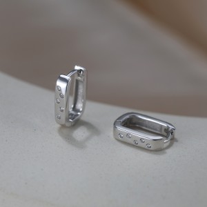925 Sterling Silver Zirconia Hoop Earring 60200225
