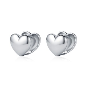 925 Sterling Silver Polished Heart Hoop Earring 60200229