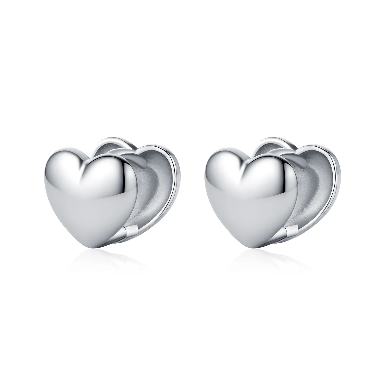 925 Sterling Silver Polished Heart Hoop Earring 60200229