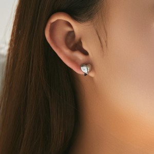 925 Sterling Silver Polished Heart Hoop Earring 60200229