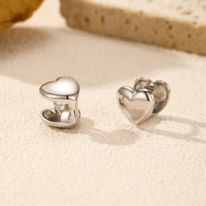 925 Sterling Silver Polished Heart Hoop Earring 60200229