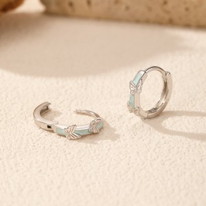 925 Sterling Silver Butterfly Hoop Earring 60200232