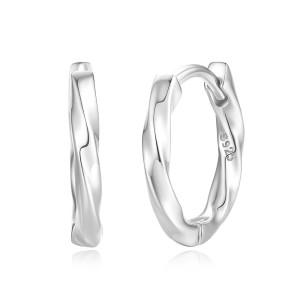 925 Sterling Silver Mobius Strip Hoop Earring 60200233