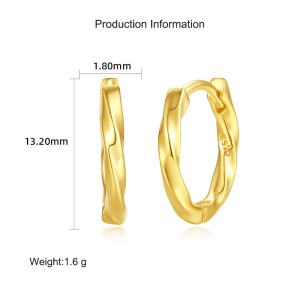 925 Sterling Silver Mobius Strip Hoop Earring 60200233