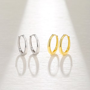 925 Sterling Silver U Shape Hoop Earring 60200234