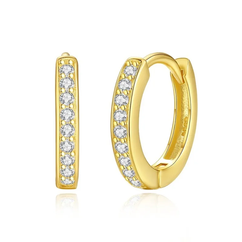 925 Sterling Silver 11.5mm Zirconia Hoop Earring 60200236