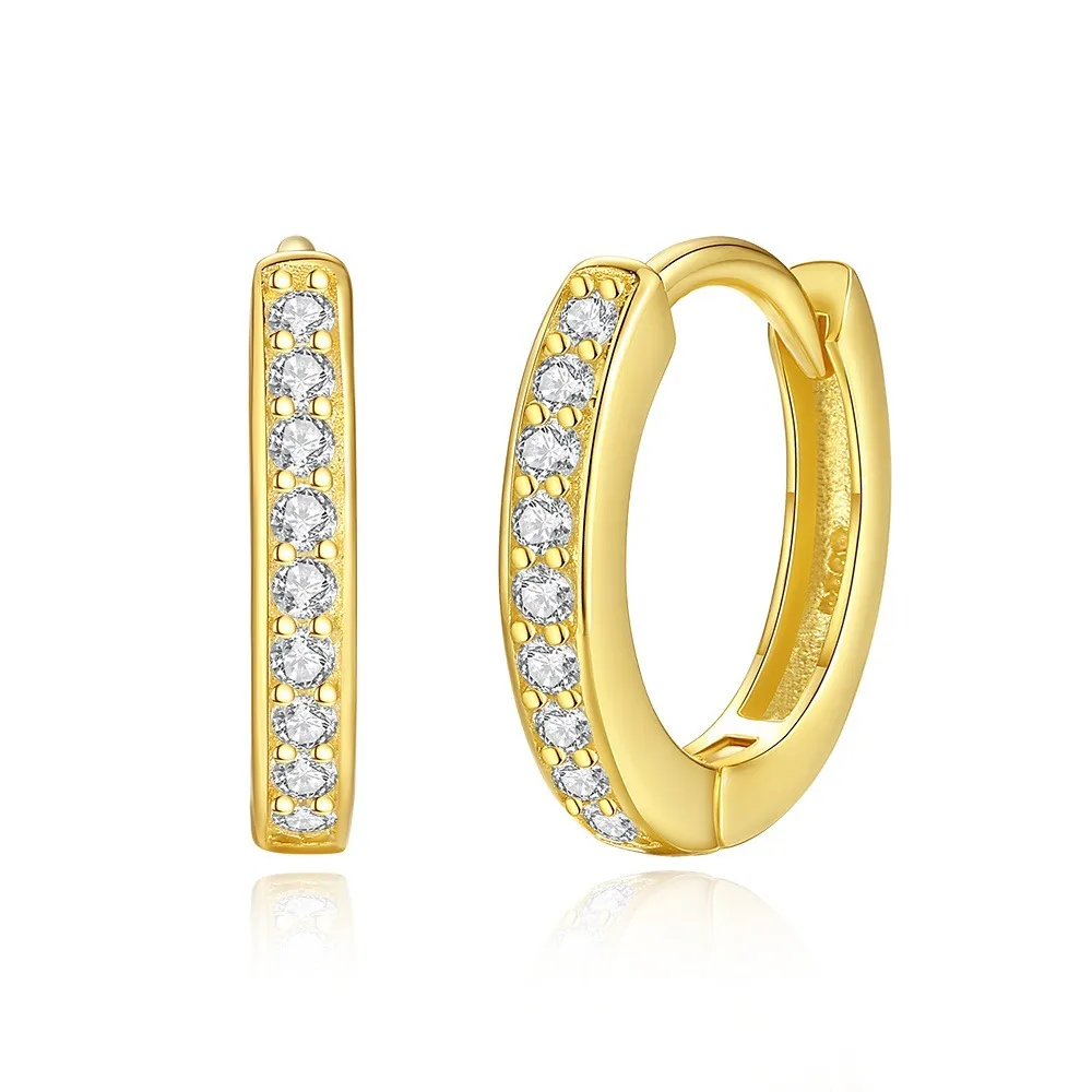 925 Sterling Silver 11.5mm Zirconia Hoop Earring 60200236