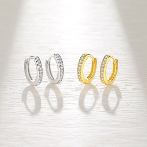 925 Sterling Silver 11.5mm Zirconia Hoop Earring 60200236