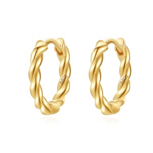 925 Sterling Silver Twisted Hoop Earring 60200237