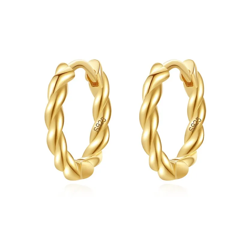 925 Sterling Silver Twisted Hoop Earring 60200237