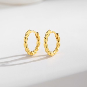 925 Sterling Silver Twisted Hoop Earring 60200237