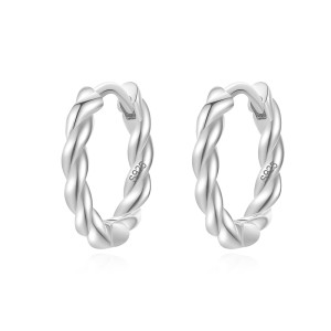 925 Sterling Silver Twisted Hoop Earring 60200237