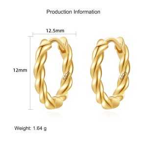 925 Sterling Silver Twisted Hoop Earring 60200237