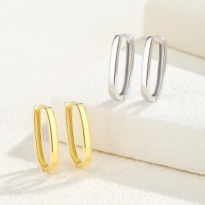 925 Sterling Silver 20mm Long U-shape Hoop Earring 60200240