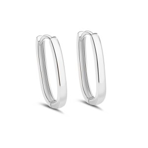 925 Sterling Silver 20mm Long U-shape Hoop Earring 60200240