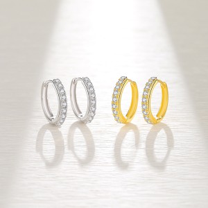 925 Sterling Silver 16.5mm Zirconia Hoop Earring 60200243