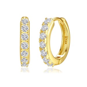 925 Sterling Silver 15mm Zirconia Hoop Earring 60200244