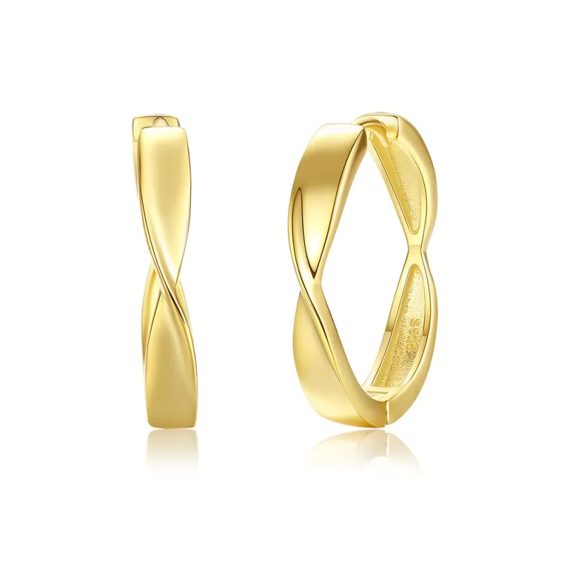 925 Sterling Silver Mobius Strip Hoop Earring 60200247
