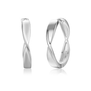 925 Sterling Silver Mobius Strip Hoop Earring 60200247