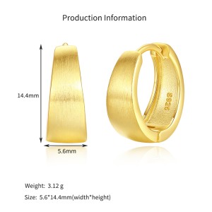 925 Sterling Silver Brushed Pattern Hoop Earring 60200248