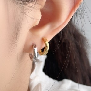 925 Sterling Silver Geometric Hoop Earring 60200249