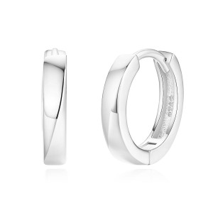 925 Sterling Silver Geometric Hoop Earring 60200249