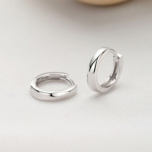 925 Sterling Silver Geometric Hoop Earring 60200249