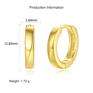 925 Sterling Silver Geometric Hoop Earring 60200249