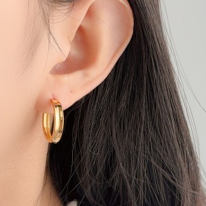 925 Sterling Silver Geometric Hoop Earring 60200250