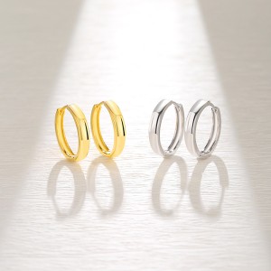 925 Sterling Silver Geometric Hoop Earring 60200250