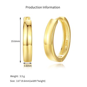 925 Sterling Silver Geometric Hoop Earring 60200250