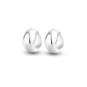 925 Sterling Silver C-shaped Hoop Earring 60200251