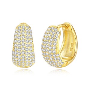 925 Sterling Silver Vintage Zirconia Hoop Earring 60200260