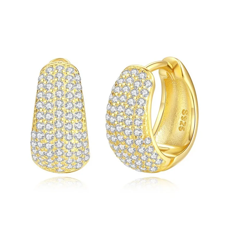 925 Sterling Silver Vintage Zirconia Hoop Earring 60200260