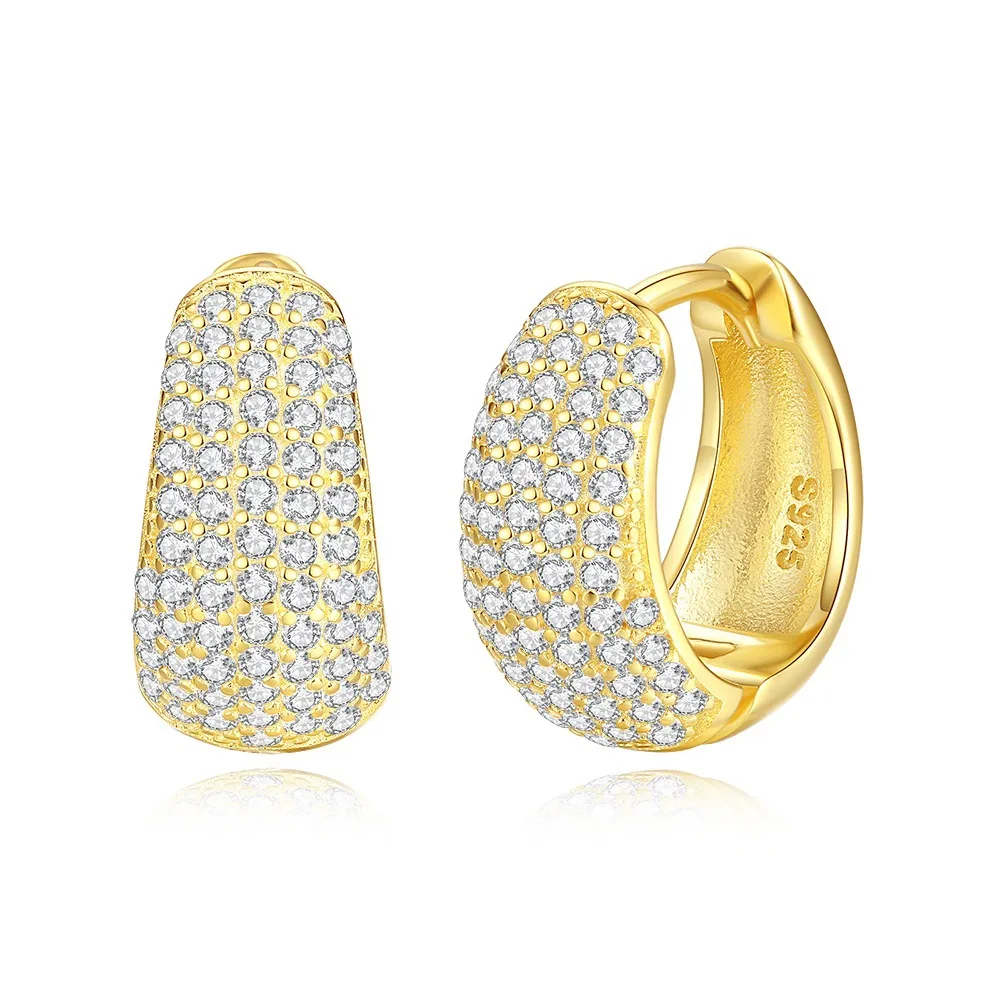 925 Sterling Silver Vintage Zirconia Hoop Earring 60200260