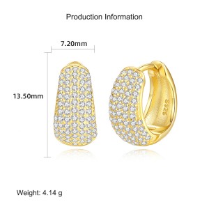 925 Sterling Silver Vintage Zirconia Hoop Earring 60200260