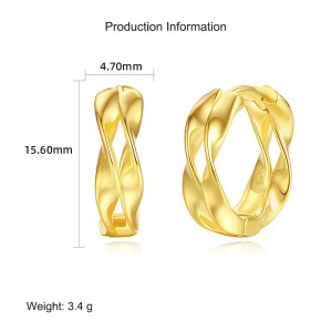 925 Sterling Silver Double Mobius Hoop Earring 60200262