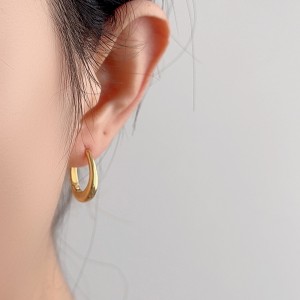 925 Sterling Silver U-shaped Hoop Earring 60200264