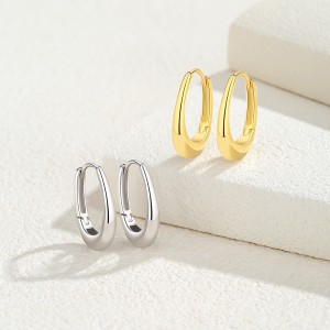 925 Sterling Silver U-shaped Hoop Earring 60200264