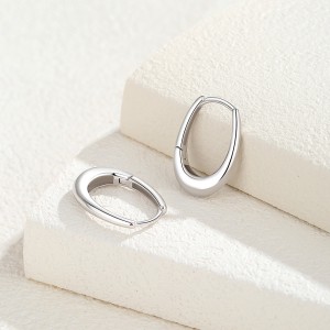 925 Sterling Silver U-shaped Hoop Earring 60200264