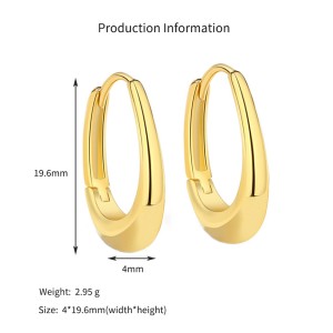 925 Sterling Silver U-shaped Hoop Earring 60200264