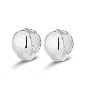 925 Sterling Silver Polished Half Circle Hoop Earring 60200269