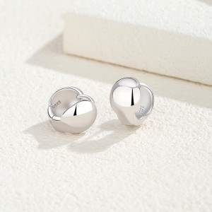 925 Sterling Silver Polished Half Circle Hoop Earring 60200269