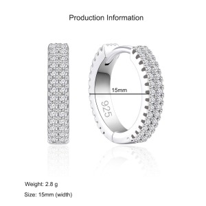 925 Sterling Silver Double Row CZ Pave Hoop Earring 60200275 925 Sterling Silver Double Row CZ Pave Hoop Earring 60200275