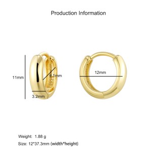 925 Sterling Silver Minimalist Hoop Earring 60200278 925 Sterling Silver Minimalist Hoop Earring 60200278