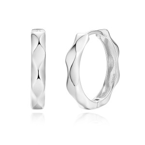 925 Sterling Silver Geometric Hoop Earring 60200279 925 Sterling Silver Geometric Hoop Earring 60200279