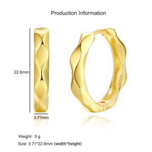 925 Sterling Silver Geometric Hoop Earring 60200279 925 Sterling Silver Geometric Hoop Earring 60200279