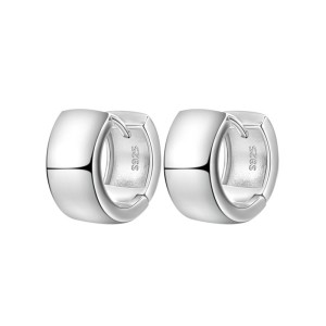 925 Sterling Silver Wide Matte Brushed Hoop Earring 60200280 925 Sterling Silver Wide Matte Brushed Hoop Earring 60200280