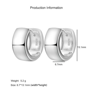 925 Sterling Silver Wide Matte Brushed Hoop Earring 60200280 925 Sterling Silver Wide Matte Brushed Hoop Earring 60200280