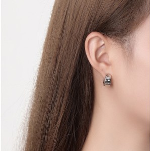 925 Sterling Silver Wide Matte Brushed Hoop Earring 60200280 925 Sterling Silver Wide Matte Brushed Hoop Earring 60200280